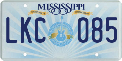 MS license plate LKC085