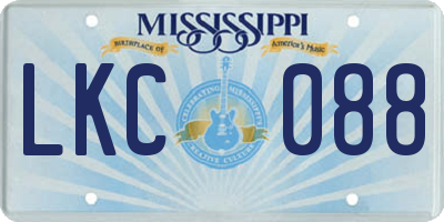 MS license plate LKC088