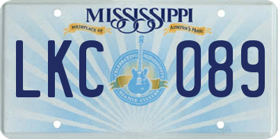 MS license plate LKC089