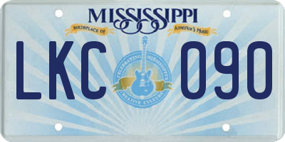 MS license plate LKC090