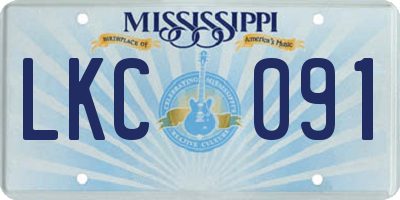 MS license plate LKC091