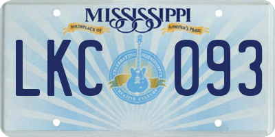 MS license plate LKC093