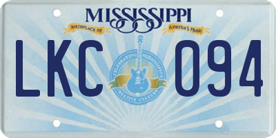 MS license plate LKC094