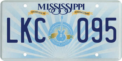 MS license plate LKC095