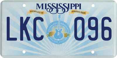 MS license plate LKC096