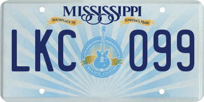 MS license plate LKC099