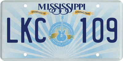 MS license plate LKC109