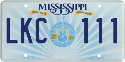 MS license plate LKC111