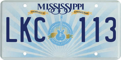 MS license plate LKC113