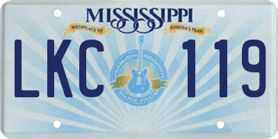 MS license plate LKC119