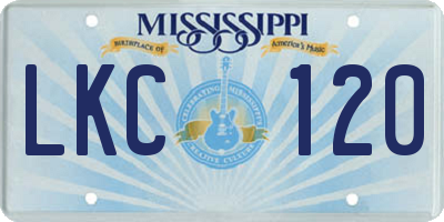 MS license plate LKC120