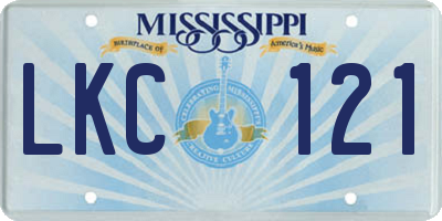 MS license plate LKC121