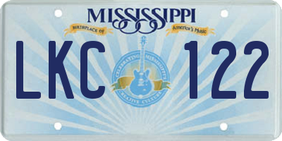 MS license plate LKC122