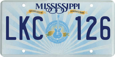 MS license plate LKC126