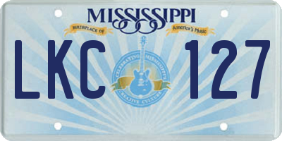 MS license plate LKC127