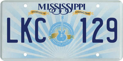 MS license plate LKC129
