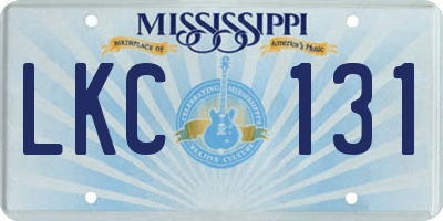 MS license plate LKC131