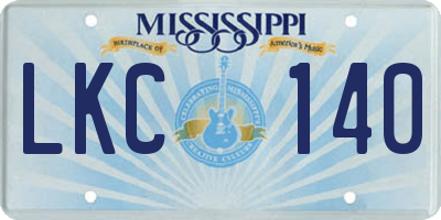 MS license plate LKC140
