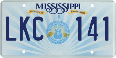 MS license plate LKC141