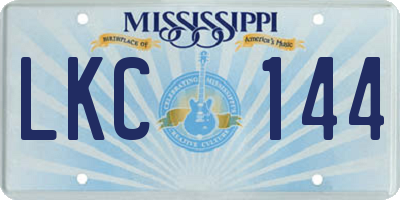 MS license plate LKC144