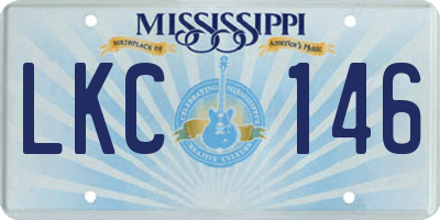 MS license plate LKC146