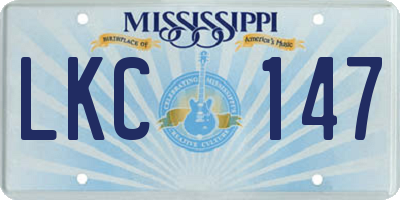 MS license plate LKC147