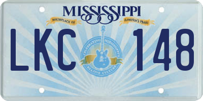 MS license plate LKC148
