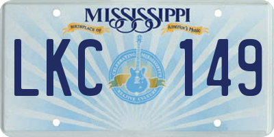 MS license plate LKC149