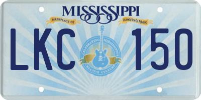 MS license plate LKC150