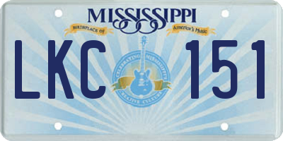 MS license plate LKC151