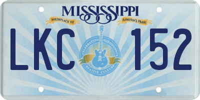 MS license plate LKC152