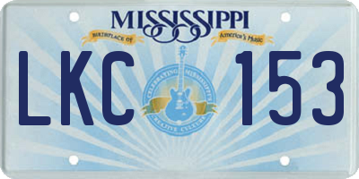 MS license plate LKC153