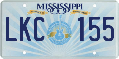 MS license plate LKC155