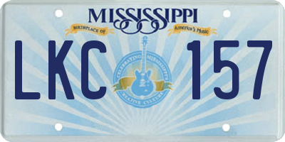 MS license plate LKC157