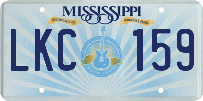 MS license plate LKC159