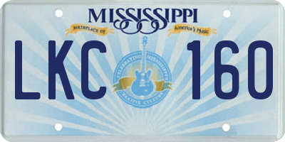MS license plate LKC160