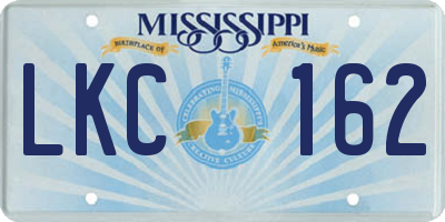 MS license plate LKC162