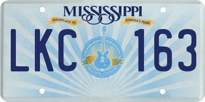 MS license plate LKC163