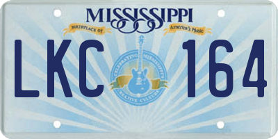 MS license plate LKC164