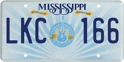 MS license plate LKC166