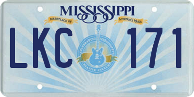 MS license plate LKC171