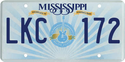 MS license plate LKC172