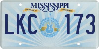 MS license plate LKC173