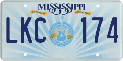 MS license plate LKC174