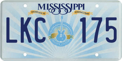 MS license plate LKC175