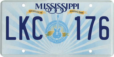 MS license plate LKC176