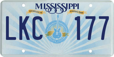 MS license plate LKC177