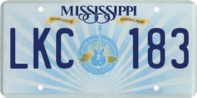 MS license plate LKC183