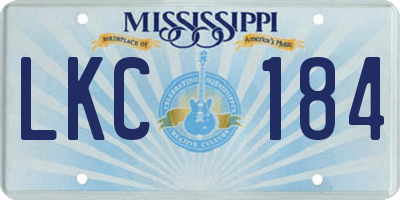 MS license plate LKC184
