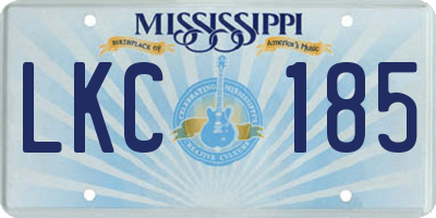 MS license plate LKC185